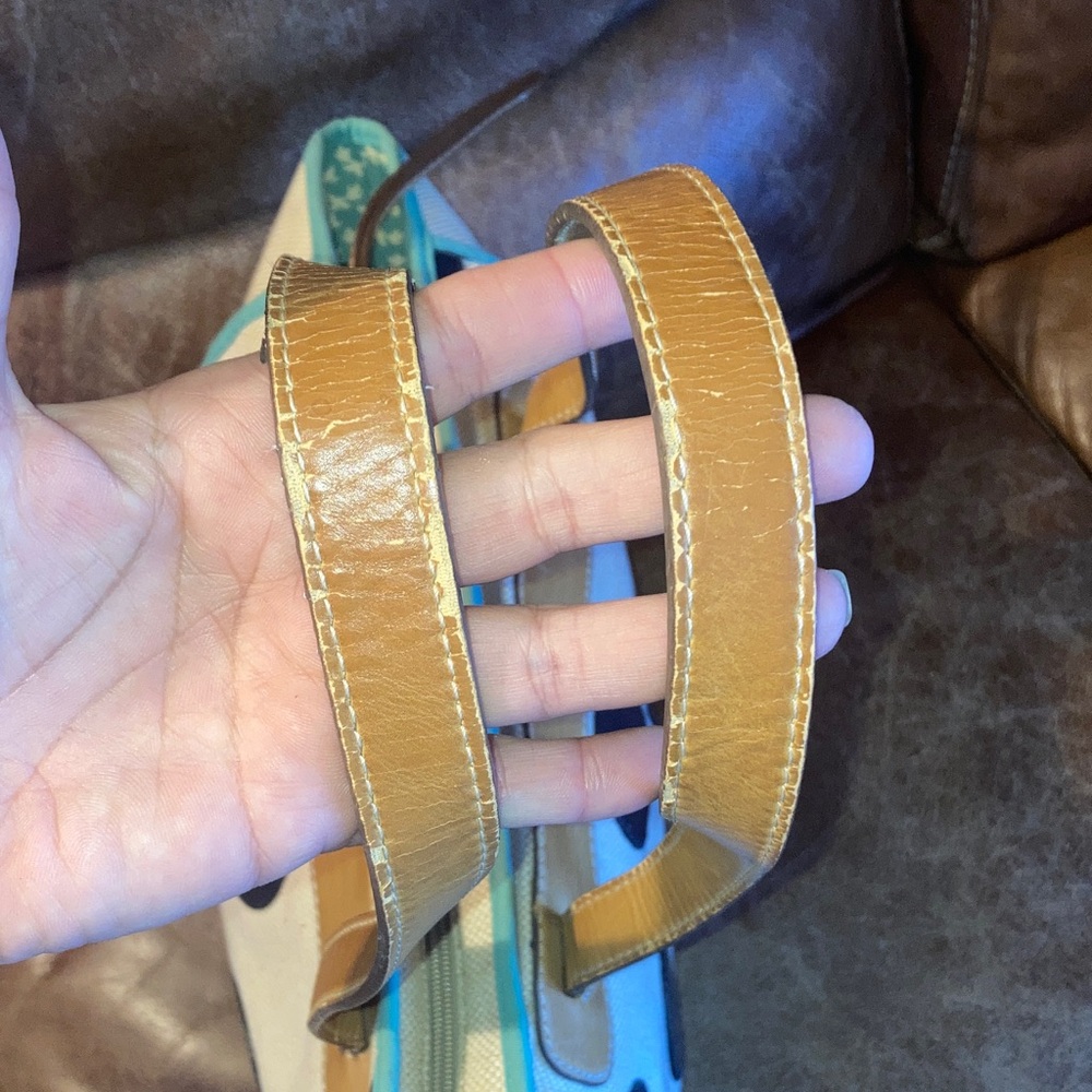 Fossil Blue and Tan Polka Dot Tote - Picture 5 of 6